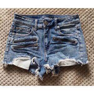 American Eagle Zipper High-Waisted Denim Shorts